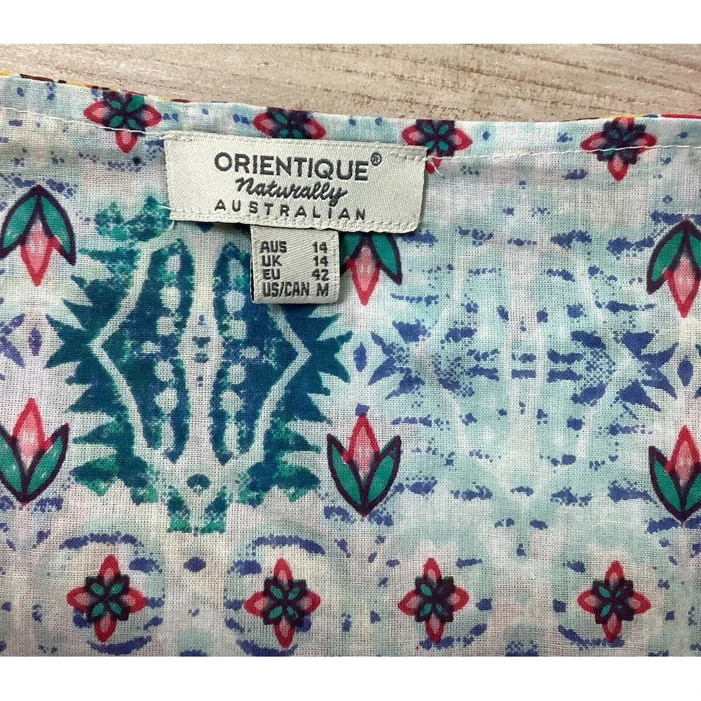 Orientique Naturally Australian Reversible Dress Women's Medium Cotton‎ Boho - Picture 6 of 9